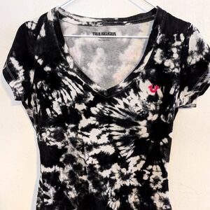 True Religion black tie dyed tshirt size S